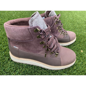 NWOB TOMS WOMEN'S MESA WATERPROOF LACE-UP ANKLE BOOTS LEATHER SUEDE BROWN 6.5